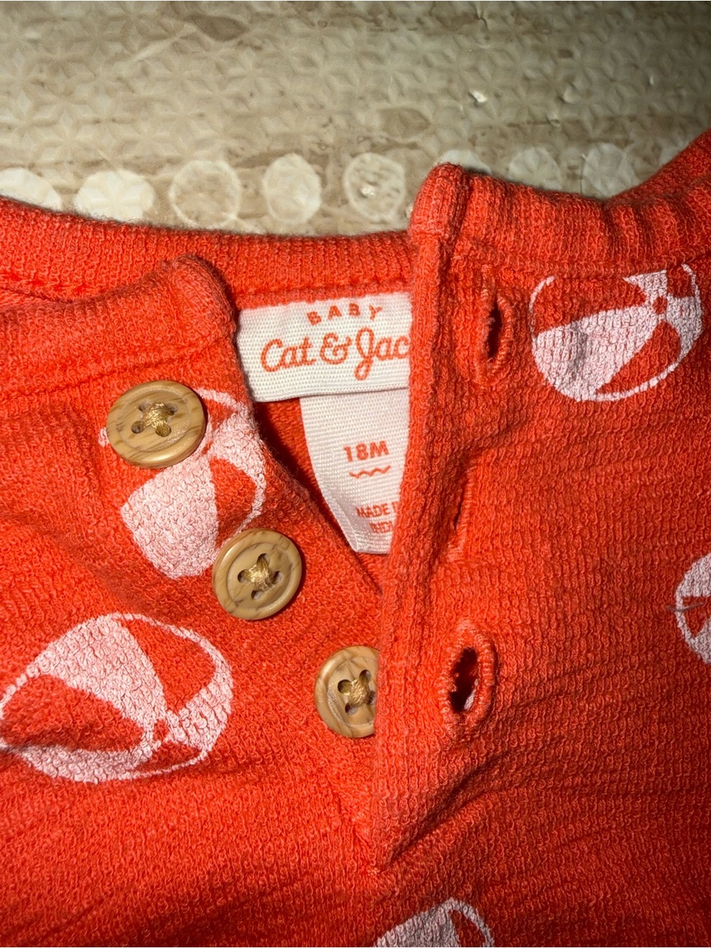 Cat & Jack Red Beach Ball Romper - Picture 2 of 2